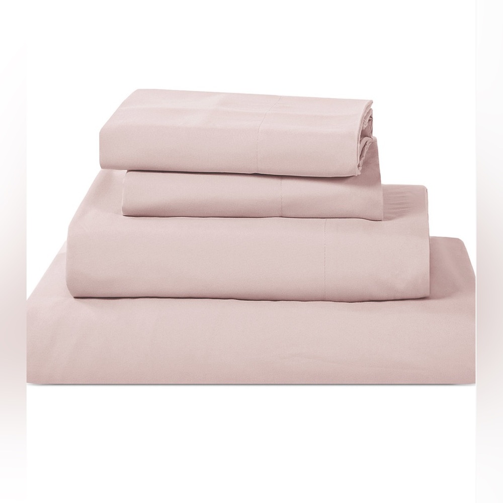 Blush Full Size Microfiber Solid Sheet Set